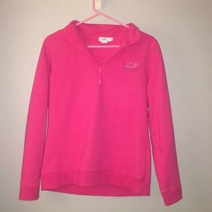 Pink vineyard vines quarter zip pull over